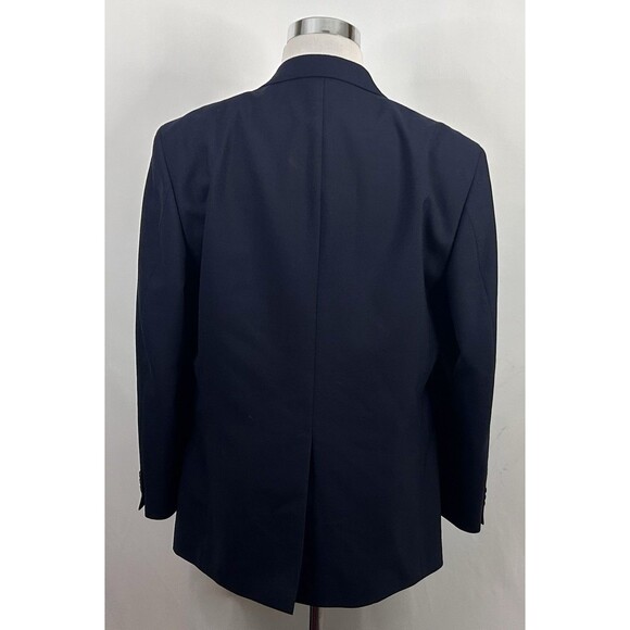 Dockers 42R Blazer Worsted Wool Blend Navy Blue Pewter Two Button Lined Vented - Picture 6 of 8